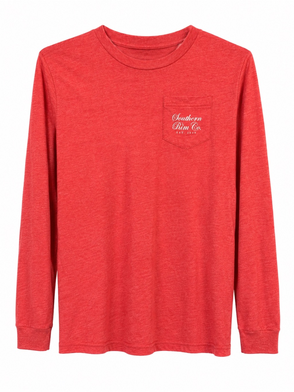Southern Point Co Christmas Santa Dog Sleigh Long Sleeve Pocket Tee